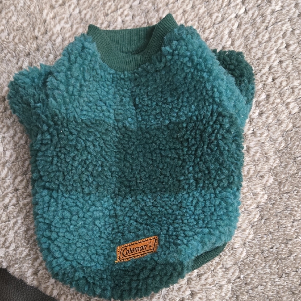 Coleman Green Fleece Pet Sweater Xs